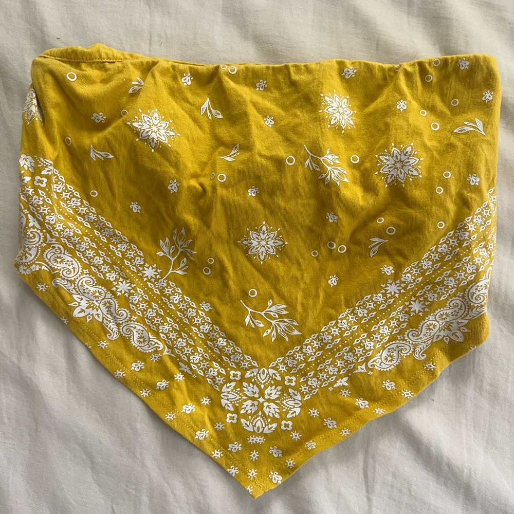 Strapless Paisley Yellow Top